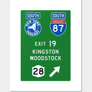 New York Thruway Southbound Exit 19: Kingston Woodstock Catskills Posters and Art